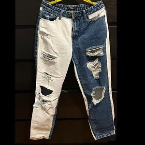 Dual color vintage jeans